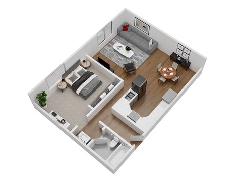 Floor plan for 1 bed, 1 bath, 800 sqft